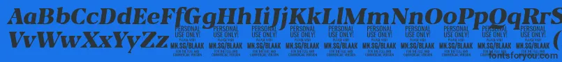 BlaakBlackItalic PERSONAL Font – Black Fonts on Blue Background