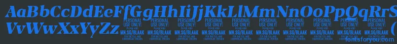BlaakBlackItalic PERSONAL Font – Blue Fonts on Black Background