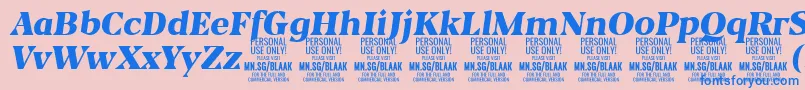 BlaakBlackItalic PERSONAL Font – Blue Fonts on Pink Background