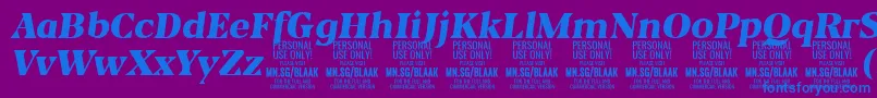 Police BlaakBlackItalic PERSONAL – polices bleues sur fond violet