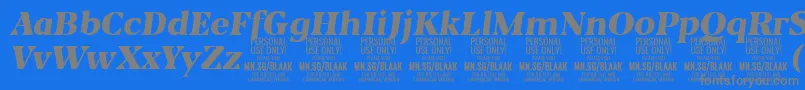 BlaakBlackItalic PERSONAL Font – Gray Fonts on Blue Background
