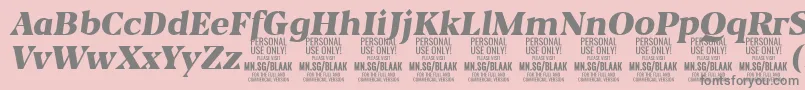 Fonte BlaakBlackItalic PERSONAL – fontes cinzas em um fundo rosa