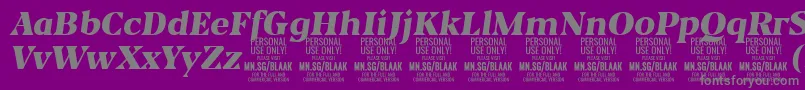 フォントBlaakBlackItalic PERSONAL – 紫の背景に灰色の文字
