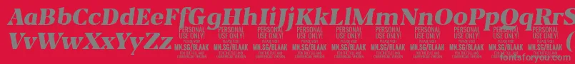 フォントBlaakBlackItalic PERSONAL – 赤い背景に灰色の文字