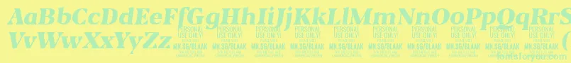 fuente BlaakBlackItalic PERSONAL – Fuentes Verdes Sobre Fondo Amarillo