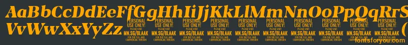 Fonte BlaakBlackItalic PERSONAL – fontes laranjas em um fundo preto