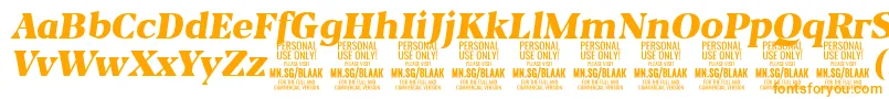 BlaakBlackItalic PERSONAL-fontti – oranssit fontit valkoisella taustalla