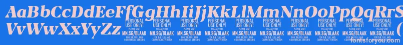 Шрифт BlaakBlackItalic PERSONAL – розовые шрифты на синем фоне