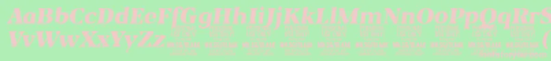 Fonte BlaakBlackItalic PERSONAL – fontes rosa em um fundo verde