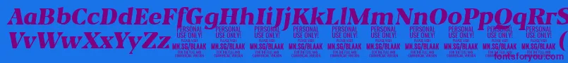 BlaakBlackItalic PERSONAL-fontti – violetit fontit sinisellä taustalla
