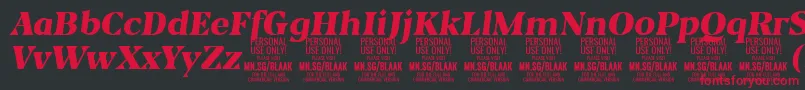 Шрифт BlaakBlackItalic PERSONAL – красные шрифты на чёрном фоне