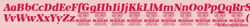 フォントBlaakBlackItalic PERSONAL – ピンクの背景に赤い文字