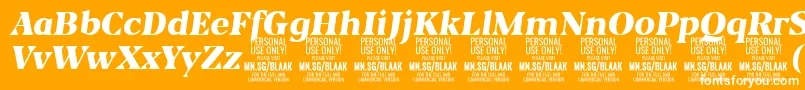 フォントBlaakBlackItalic PERSONAL – オレンジの背景に白い文字