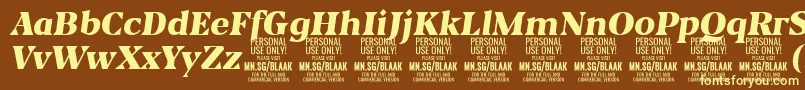 Подробнее о шрифте BlaakBlackItalic PERSONAL Шрифт BlaakBlackItalic PERSONAL – жёлтые шрифты на коричневом фоне