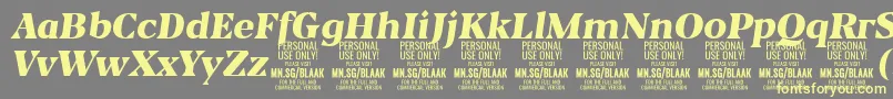 Fonte BlaakBlackItalic PERSONAL – fontes amarelas em um fundo cinza