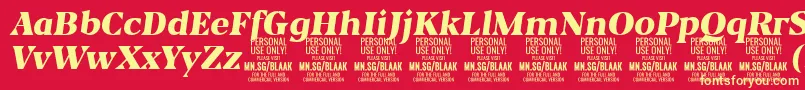 BlaakBlackItalic PERSONAL Font – Yellow Fonts on Red Background
