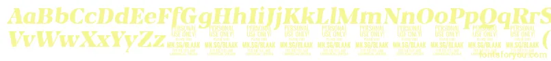 フォントBlaakBlackItalic PERSONAL – 黄色のフォント