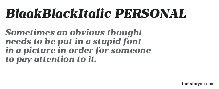 BlaakBlackItalic PERSONAL Font