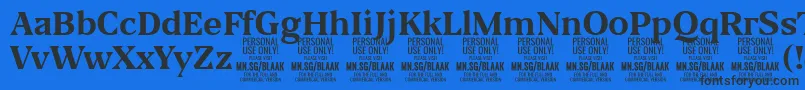 BlaakBold PERSONAL-Schriftart – Schwarze Schriften auf blauem Hintergrund