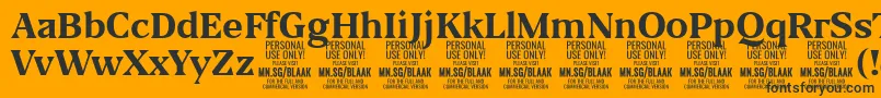 BlaakBold PERSONAL Font – Black Fonts on Orange Background