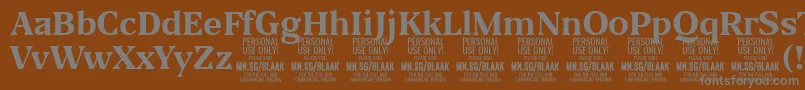 BlaakBold PERSONAL Font – Gray Fonts on Brown Background