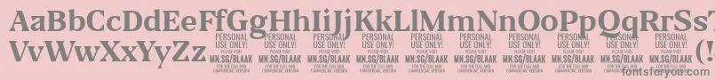 BlaakBold PERSONAL Font – Gray Fonts on Pink Background