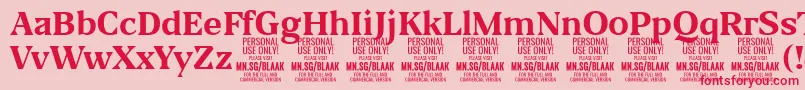 Fonte BlaakBold PERSONAL – fontes vermelhas em um fundo rosa