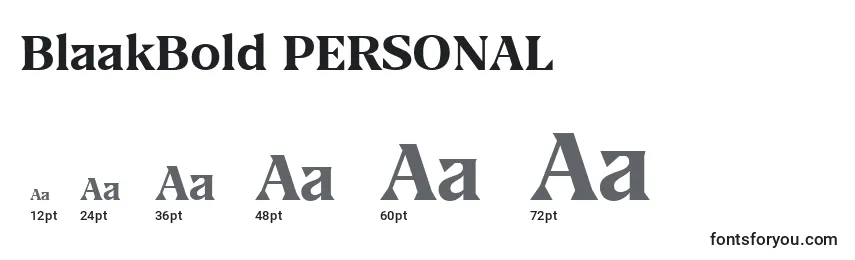 Размеры шрифта BlaakBold PERSONAL