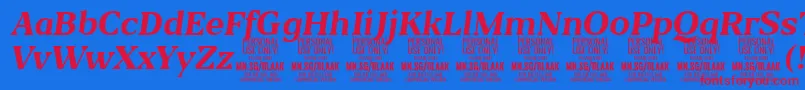 BlaakBoldItalic PERSONAL Font – Red Fonts on Blue Background