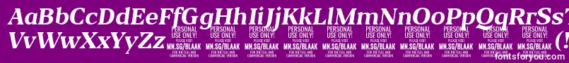 BlaakBoldItalic PERSONAL Font – White Fonts on Purple Background