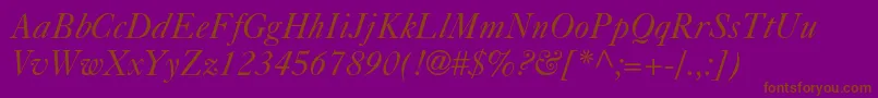 Caslon540ltstdItalic Font – Brown Fonts on Purple Background