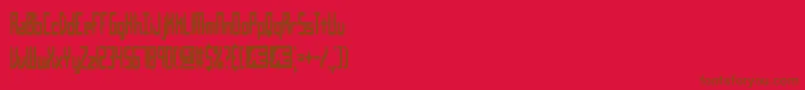 Inevitab-Schriftart – Braune Schriften auf rotem Hintergrund