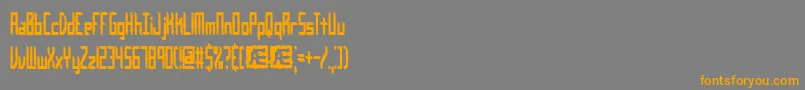 Inevitab-Schriftart – Orangefarbene Schriften auf grauem Hintergrund