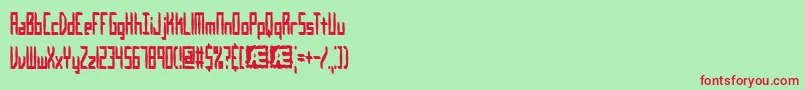 Inevitab Font – Red Fonts on Green Background