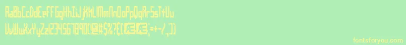 Inevitab Font – Yellow Fonts on Green Background