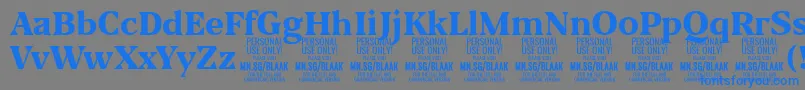 BlaakExtraBold PERSONAL Font – Blue Fonts on Gray Background