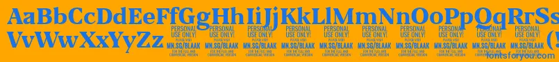 BlaakExtraBold PERSONAL Font – Blue Fonts on Orange Background