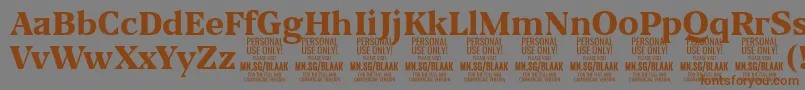 BlaakExtraBold PERSONAL Font – Brown Fonts on Gray Background