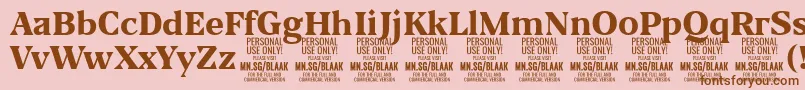 BlaakExtraBold PERSONAL Font – Brown Fonts on Pink Background