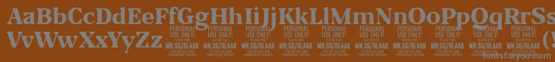 BlaakExtraBold PERSONAL Font – Gray Fonts on Brown Background