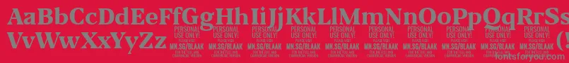 BlaakExtraBold PERSONAL Font – Gray Fonts on Red Background