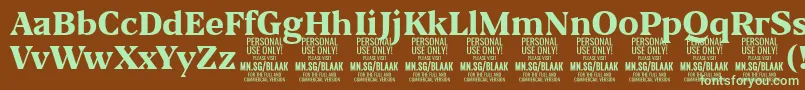 BlaakExtraBold PERSONAL Font – Green Fonts on Brown Background