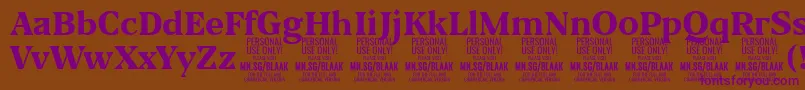 BlaakExtraBold PERSONAL Font – Purple Fonts on Brown Background