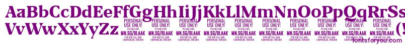 BlaakExtraBold PERSONAL Font – Purple Fonts on White Background