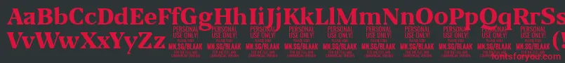 BlaakExtraBold PERSONAL Font – Red Fonts on Black Background