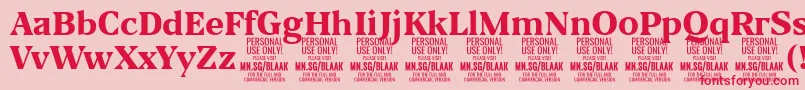 BlaakExtraBold PERSONAL Font – Red Fonts on Pink Background