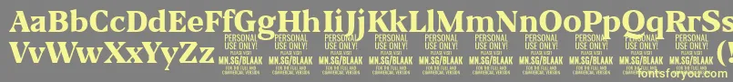 BlaakExtraBold PERSONAL Font – Yellow Fonts on Gray Background