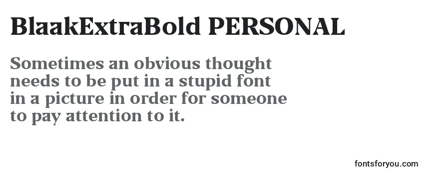 Review of the BlaakExtraBold PERSONAL Font