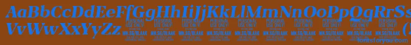 BlaakExtraBoldItalic PERSONAL Font – Blue Fonts on Brown Background