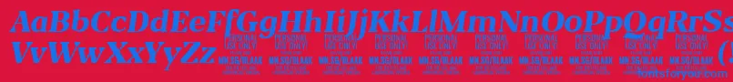 Weitere Informationen zur BlaakExtraBoldItalic PERSONAL-Schriftart BlaakExtraBoldItalic PERSONAL-Schriftart – Blaue Schriften auf rotem Hintergrund